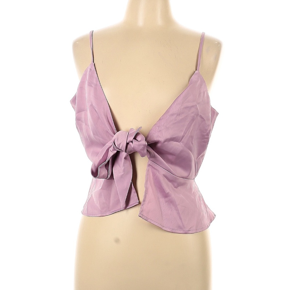 Wayf  Purple Tie-Front Blouse